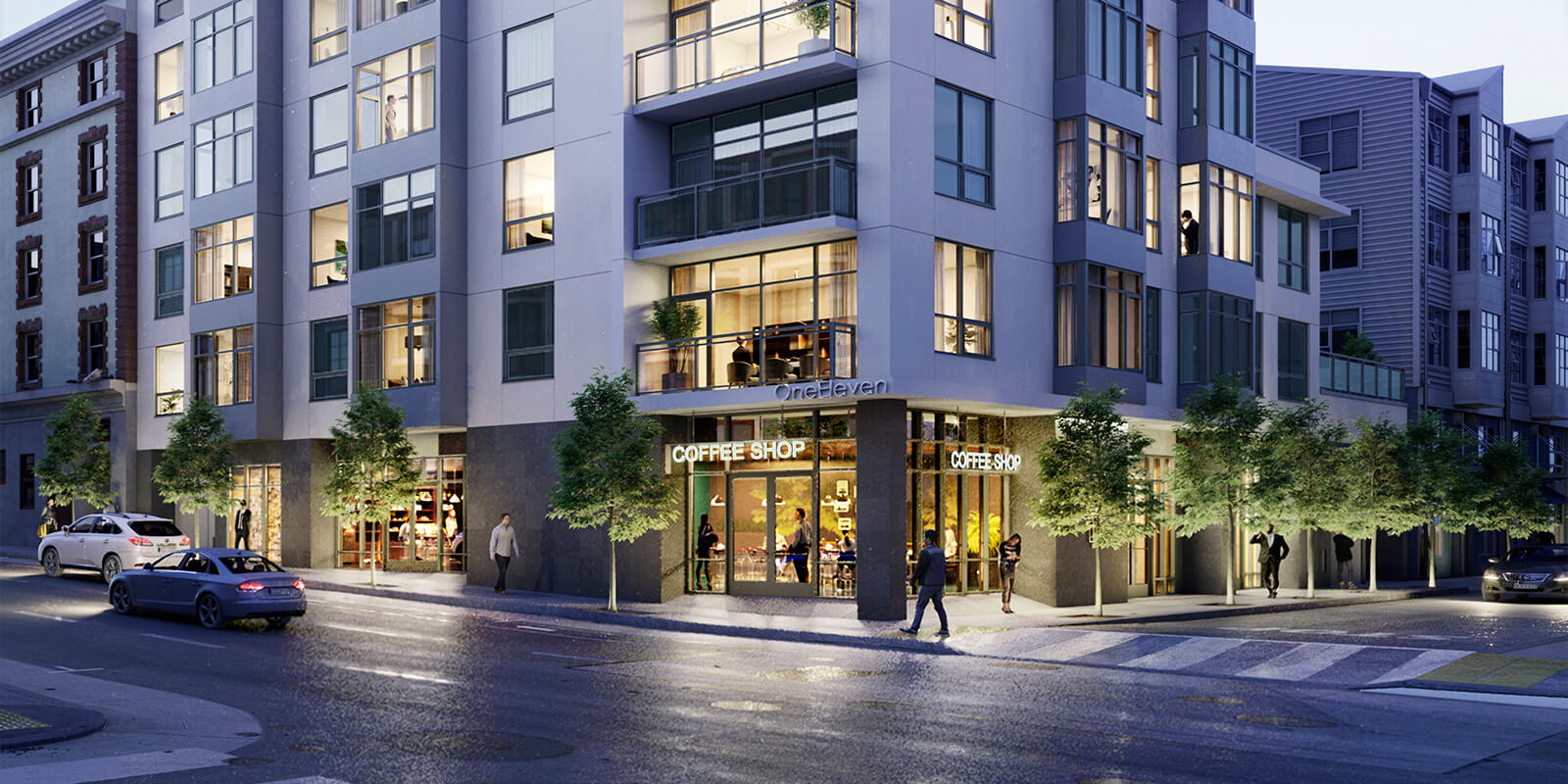 One Eleven Onsite Retail along 7th Street High Rise Apartments San Fransisco